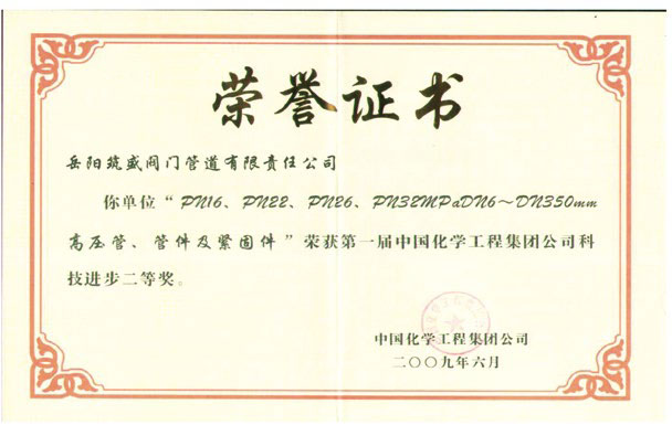 中国化学工程集团公司科技进步二等奖
